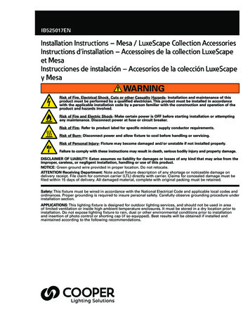 Invue, Streetworks Installation Instruction Sheet For Mesa .