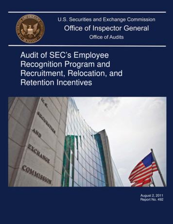 Audit Of SEC's Employee Recognition Program And Recruitment, Relocation .