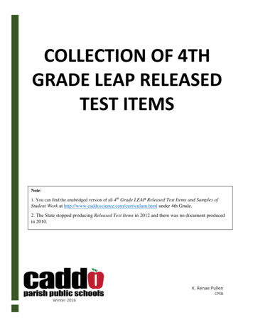 COLLECTION OF 4TH GRADE LEAP RELEASED TEST ITEMS