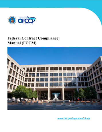 Federal Contract Compliance Manual (FCCM) - DOL