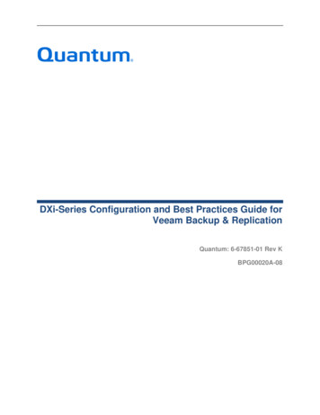 DXi-Series Configuration And Best Practices Guide For Veeam . - Quantum