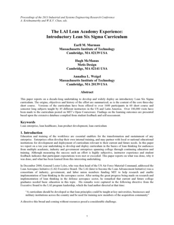 The LAI Lean Academy Experience: Introductory Lean Six . - Ocw.mit.edu