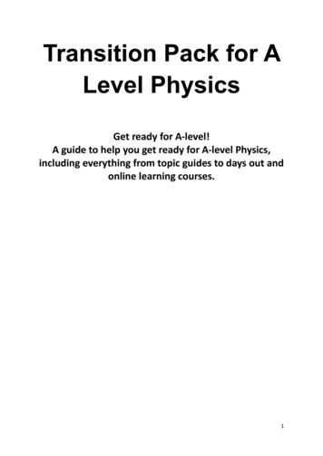 Transition Pack For A Level Physics