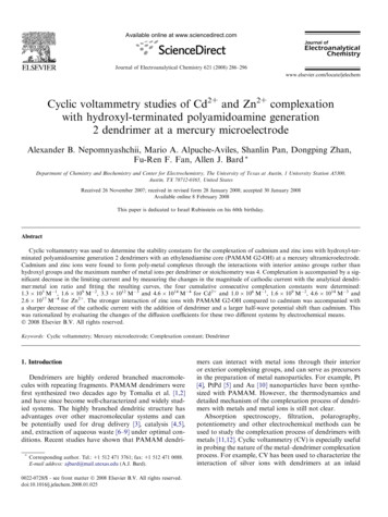 Cyclic Voltammetry Studies Of Cd And Zn Complexation With Hydroxyl .