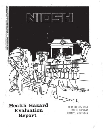 Health Hazard Evaluation Report 1983-325-1564