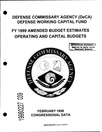 DEFENSE COMMISSARY AGENCY (DeCA) DEFENSE WORKING 