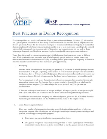 Best Practices In Donor Recognition - ADRP
