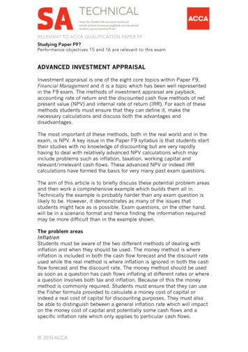 ADVANCED INVESTMENT APPRAISAL - ACCA Global