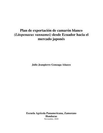 Plan De Exportación De Camarón Blanco (Litopenaeus .