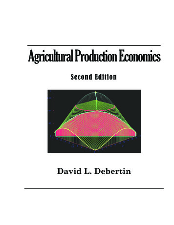 Agricultural Production Economics - University Of Kentucky