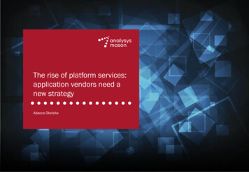 The Rise Of Platform Services: Application Vendors Need A New Strategy