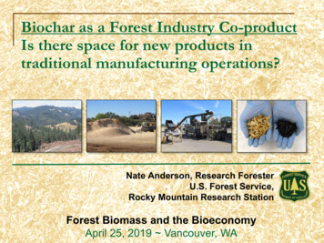Biochar As A Forest Industry Co-product Is There Space For New Products .