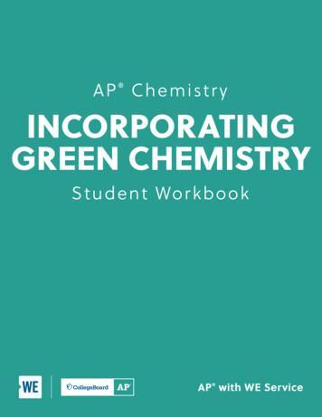 AP Chemistry INCORPORATING GREEN CHEMISTRY 