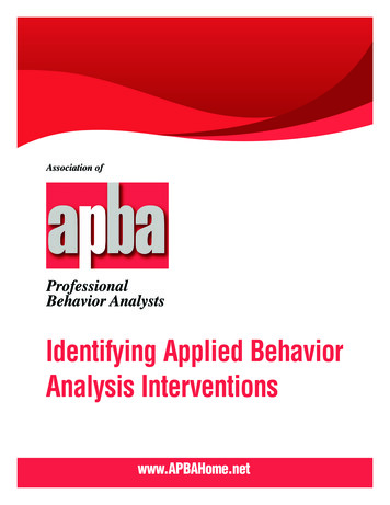 Identifying Applied Behavior Analysis Interventions