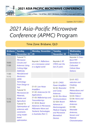 Update: 25/11/2021 2021 Asia-Pacific Microwave Conference . - APMC 2021