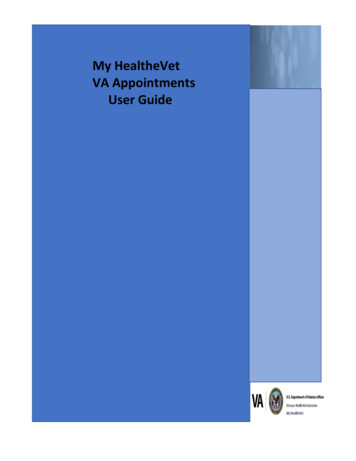 VA Appointments User Guide - Home - My HealtheVet
