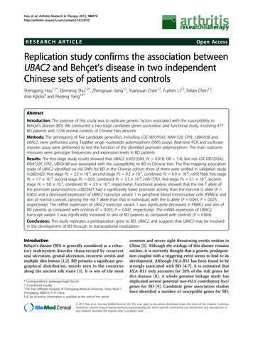 RESEARCH ARTICLE Open Access Replication Study Confirms The Association .
