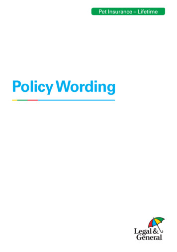 Policy Wording - Legal And General