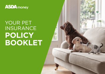 YOUR PET INSURANCE POLICY BOOKLET - Asda Money