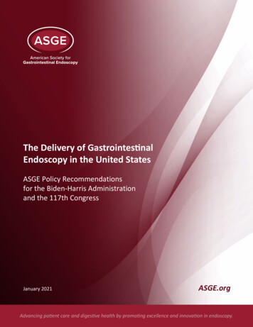 The Delivery Of Gastrointestinal Endoscopy In The United States - ASGE