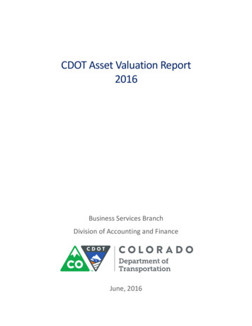 CDOT Asset Valuation Report 2016 - LarryreddLLC