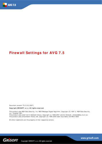 Firewall Settings For AVG 7