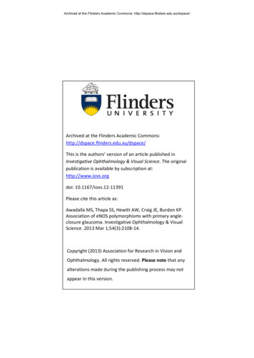 Archived At The Flinders Academic Commons: Dspace.flinders.edu .