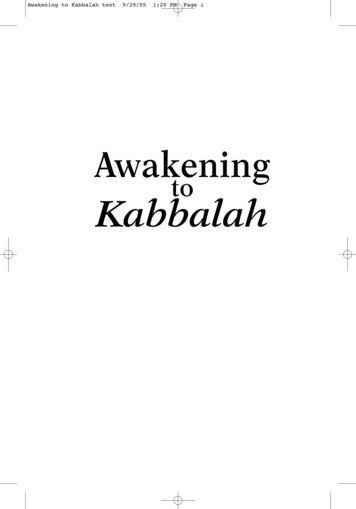 Awakening To Kabbalah Text