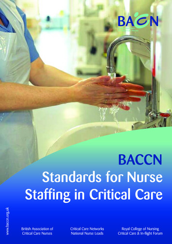 BACCN Standards For Nurse Staffing In Critical Care