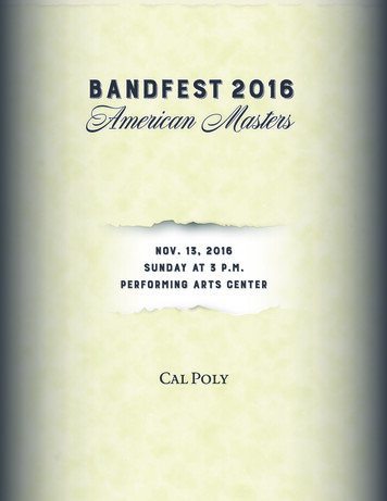 Bandfest 2016 American Masters - Cal Poly, San Luis Obispo