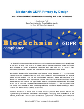 Blockchain-GDPR Privacy By Design - Institute Of Electrical And .