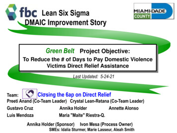 Lean Six Sigma DMAIC Improvement Story