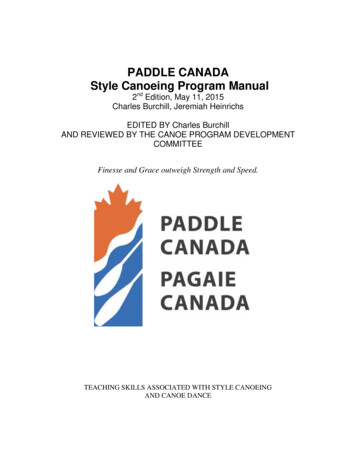 PADDLE CANADA Style Canoeing Program Manual