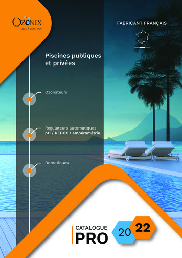 Piscines Publiques Et Privées - Ozonex.fr