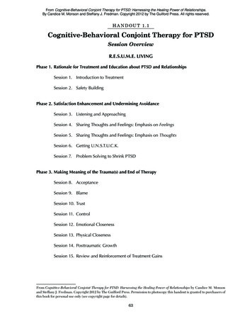 HANDOUT 1.1 Cognitive-Behavioral Conjoint Therapy For PtSD