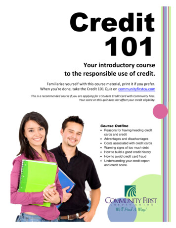Credit 101 Course - Community First Credit Union