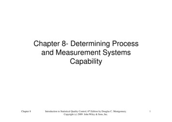 Chapter 8- Determining Process And Measurement Systems .