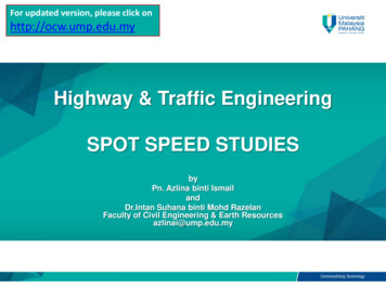 Highway & Traffic Engineering SPOT SPEED STUDIES