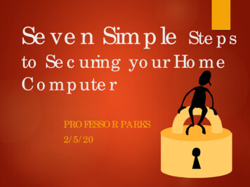 Seven Steps To Securing Your Home Or Work PC