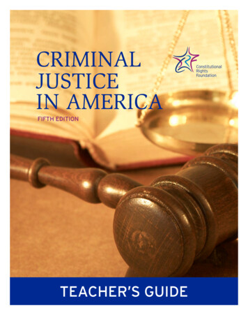 CRIMINAL JUSTICE IN AMERICA - Constitutional Rights 
