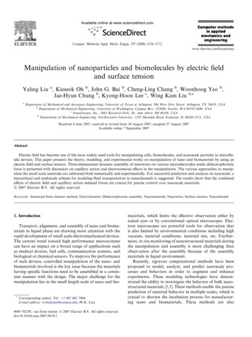 Manipulation Of Nanoparticles And Biomolecules By Electric .