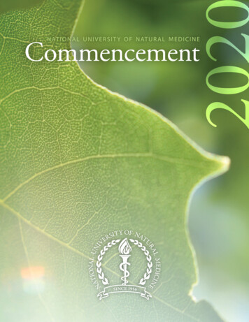 PRESI DENTIAL Commencement Ceremony - NUNM Student Services