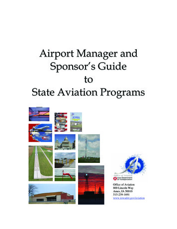 Airport Manager And Sponsor’s Guide To State Aviation 