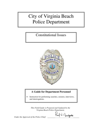 Constitutional Issues Field Guide - City Of Virginia Beach