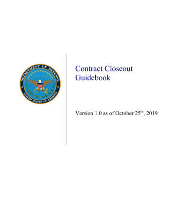 Contract Closeout Guidebook 20191025 Final