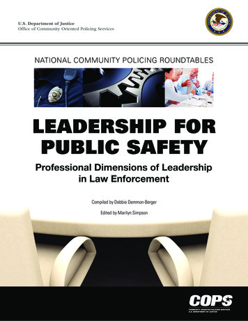 LEADERSHIP FOR PUBLIC SAFETY - COPS OFFICE