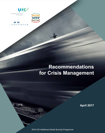 Recommendations For Crisis Management