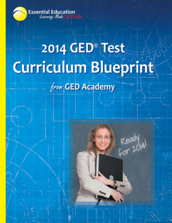 Curriculum Blueprint - GED Academy: Online GED Classes & GED Prep