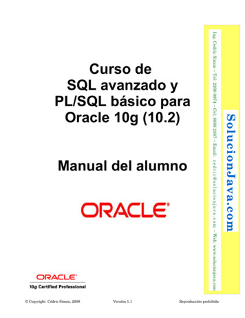 Curso De SQL Avanzado Y PL/SQL Básico Para Oracle 10g (10 .