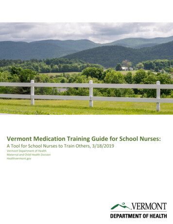 Vermont Medication Training Guide For School Nurses